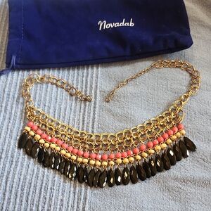Gold and Black Statement Necklace